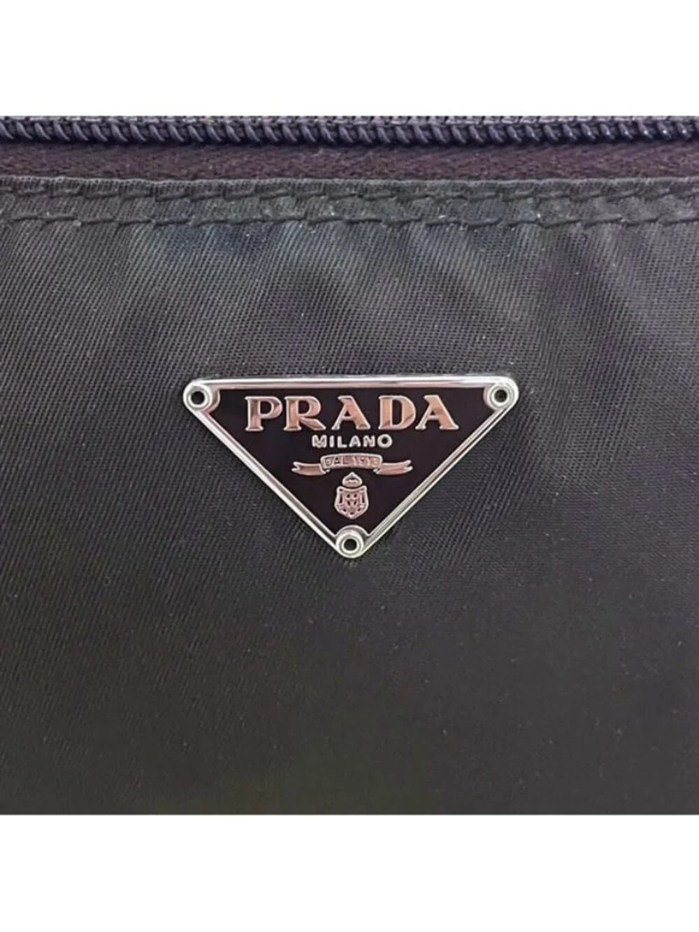 Prada Pouch Dark Brown Burnt Tessuto Case Nylon 31 Zipper